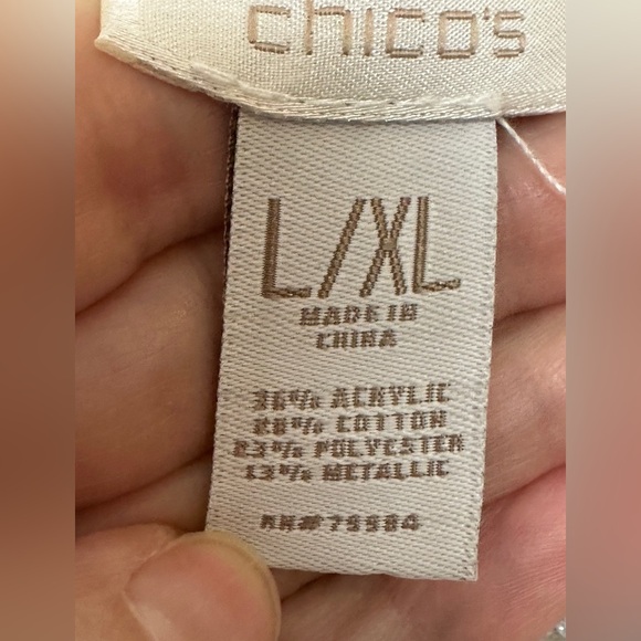 Chico’s Crochet Cocoon Shrug Sweater Silver Gray - Large / Extra Large - Picture 5 of 7